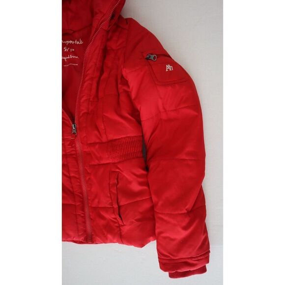 Aeropostale 8704AH11 Juniors Sz Small Red Hooded Winter Puffer Coat - Picture 6 of 8